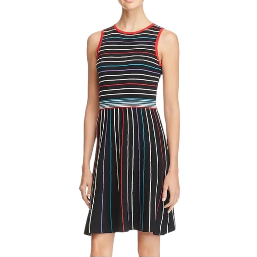 Parker Multicolor Striped Sleeveless Dress, Small